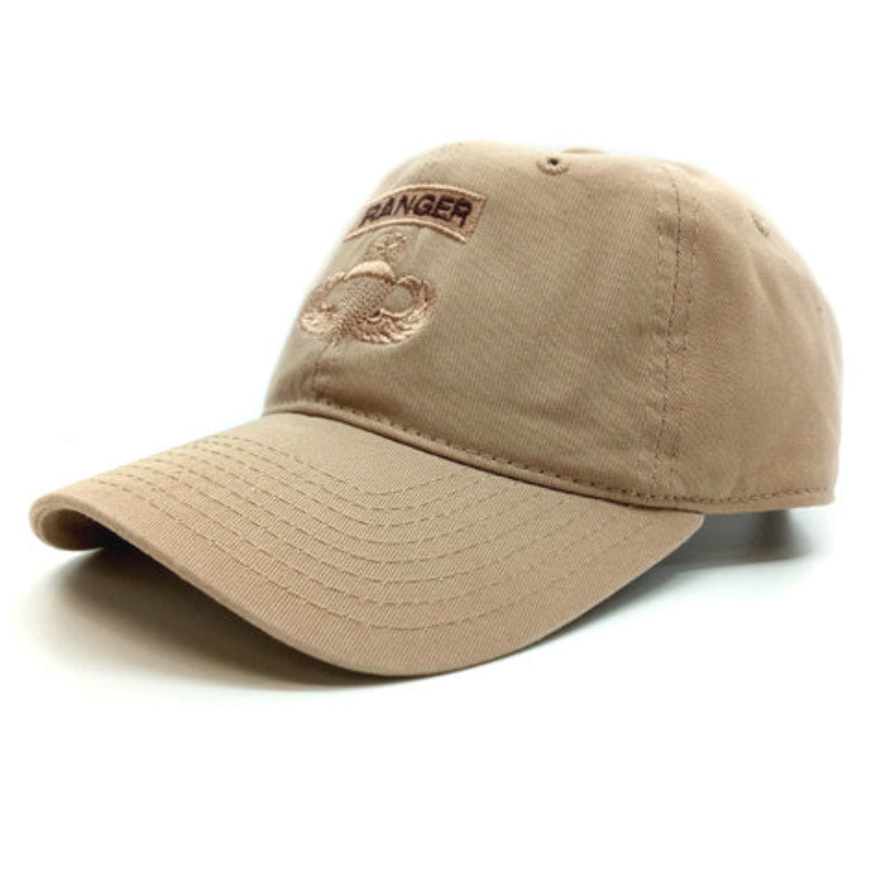 Beige cap with a logo on a white background
