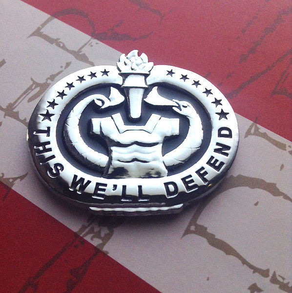 Army Drill Sergeant Badge This We'll Defend Metal Decal