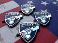Set of 4 Chrome and Black Fist Decals