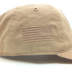 Beige Cap with embroidered Reverse American Flag
