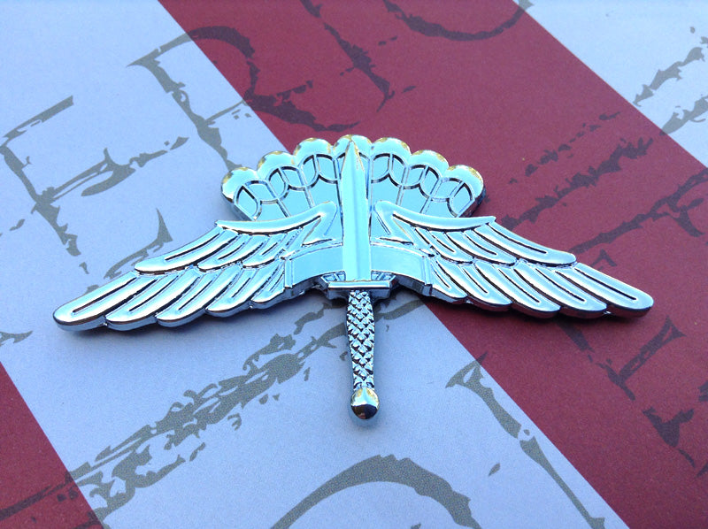 HALO Freefall Badge Metal Decal on Red and Grey Background