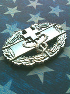 Combat Medic Badge 1st Award Metal Car Emblem on blue and white stars