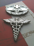 Combat Medic Badge 1st Award Metal Car Emblem with medical branch insignia decal