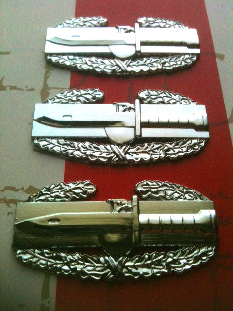 Combat Action Badge (CAB) Metal Car Emblem Set of 3