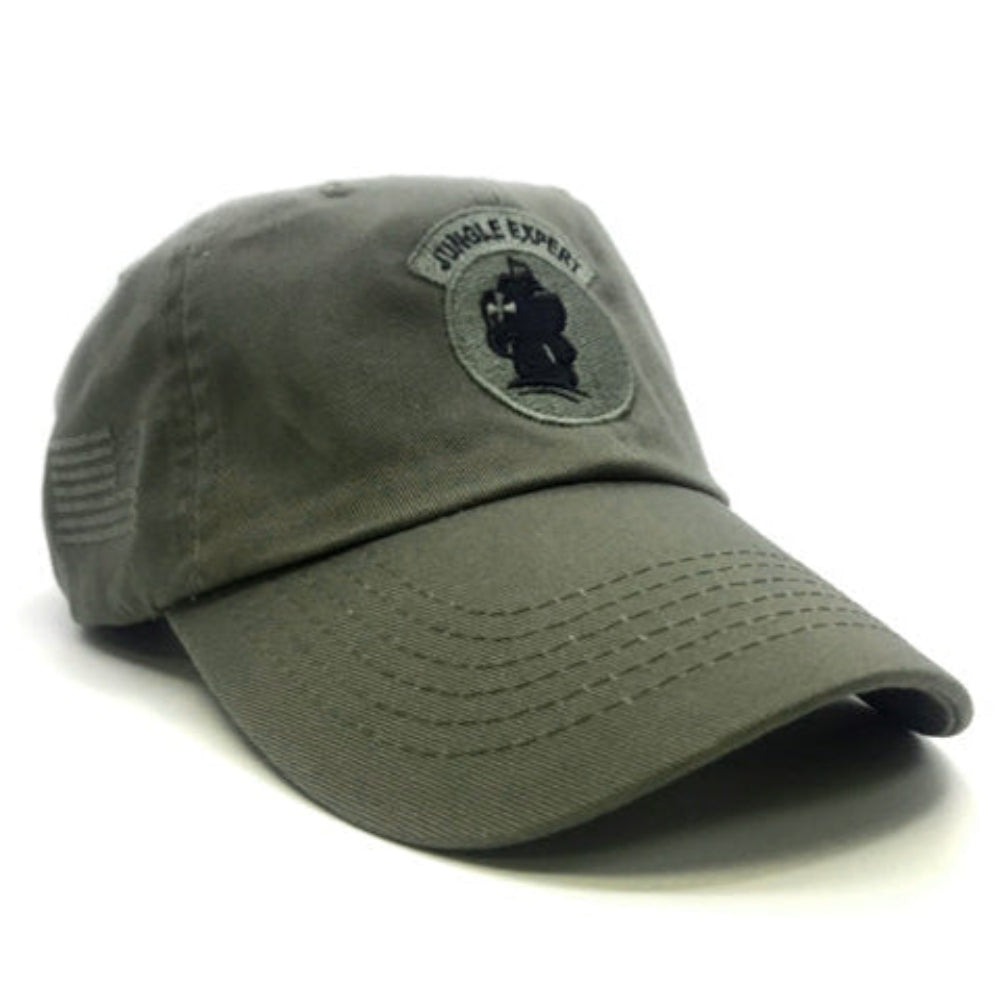 Jungle Expert Army Embroidered Cap Olive Drab Hat with Reverse US