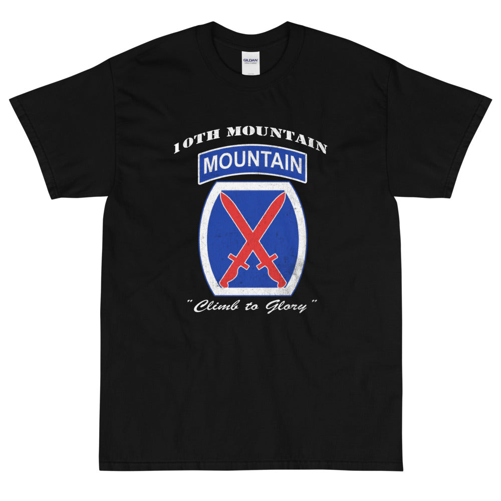 10th Mountain Div Climb To Glory Distressed T-Shirt