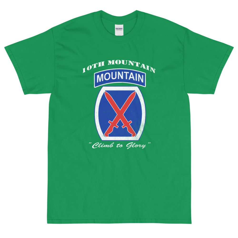 10th Mountain Div Climb To Glory Distressed T-Shirt