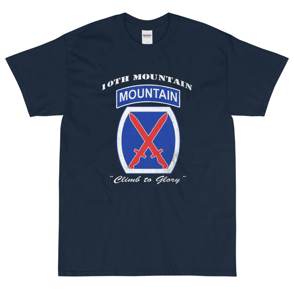 10th Mountain Div Climb To Glory Distressed T-Shirt