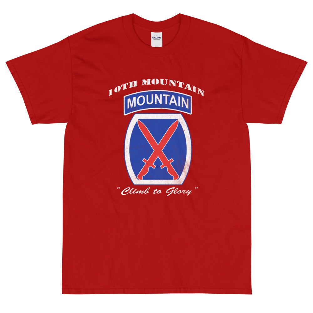 10th Mountain Div Climb To Glory Distressed T-Shirt