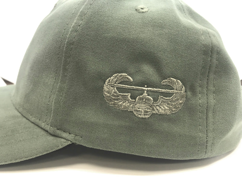 OD Green Cap with embroidered Air Assault Badge