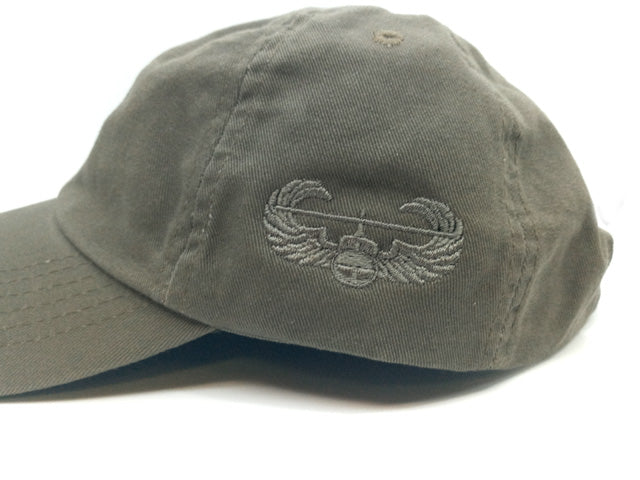 OD Green Baseball Cap with embroidered Air Assault Badge