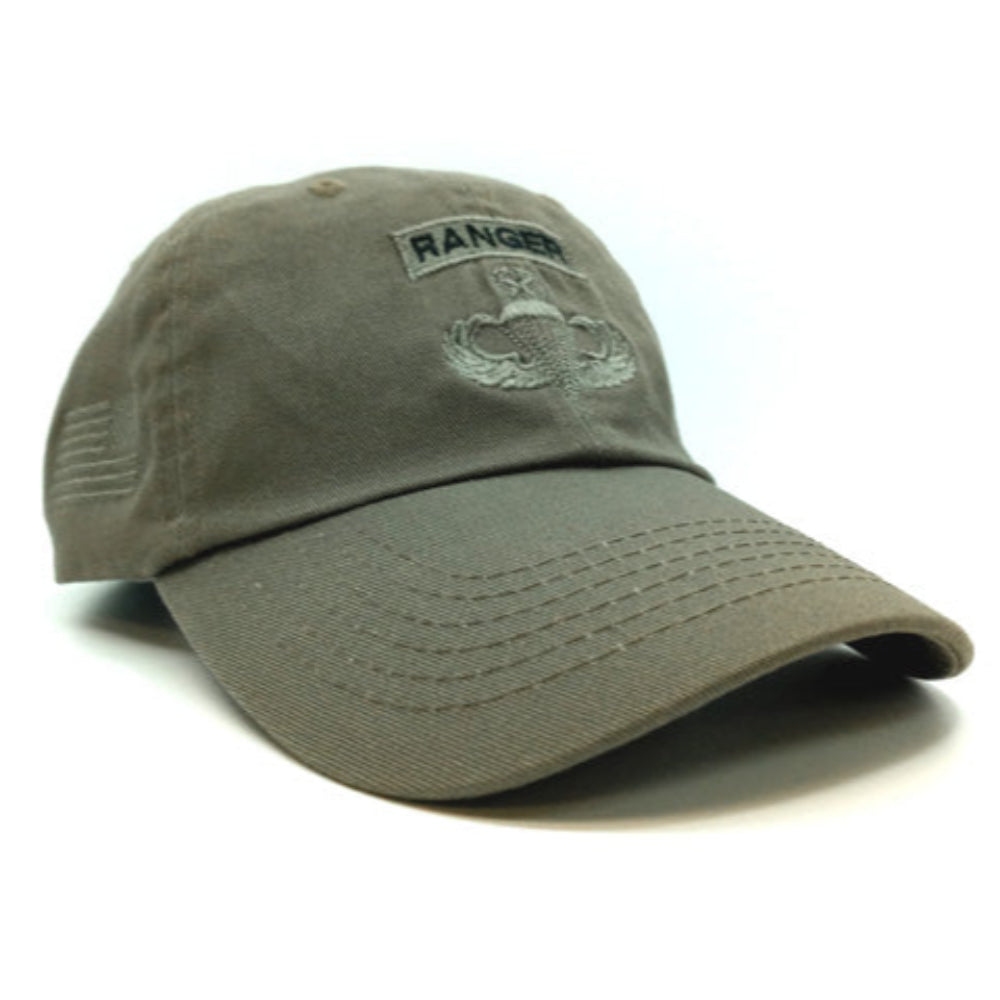 Airborne Ranger OD Green Cap - Master Jump Wings | Auto Medals