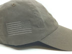 OD Green cap with embroidered reverse American Flag
