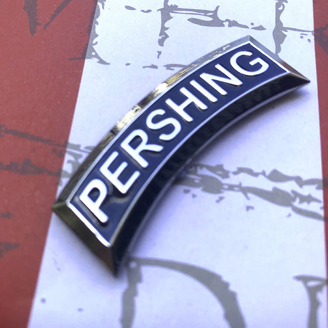 Pershing Tab Black/Chrome Metal Decal