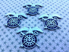 Set of 4 Black and Chrome Quartermaster Branch Insignia Metal Decals
