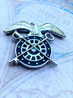 Quartermaster Branch Insignia Metal Decal Black and Chrome