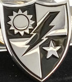 75th Ranger Regiment Crest Metal Decal Blak and Chrome