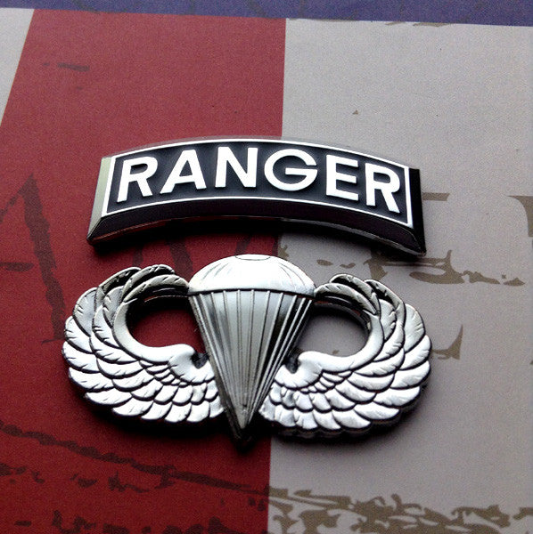 Army Ranger Tab Metal Car Emblem | Metal Auto Badge – Auto Medals
