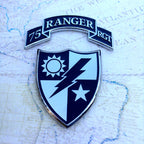 75th Ranger Regiment Scroll With Ranger Crest  Metal Car Emblem