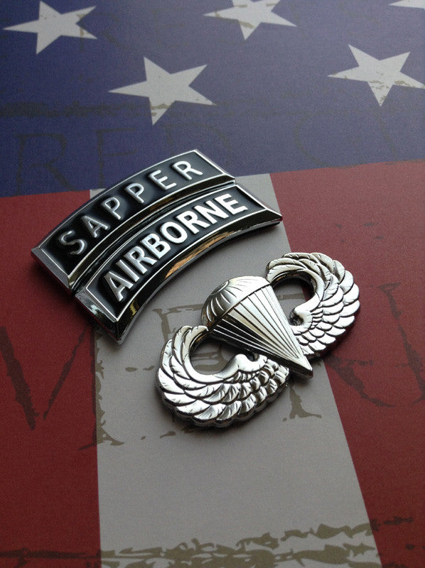 Sapper Tab Army Badge Car Emblem – Military Auto Crest Replica