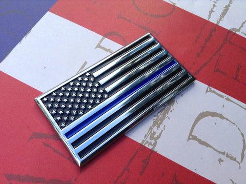 Thin Blue Line Flag Decal - 3x5 In. Black White And Blue - Foto 11
